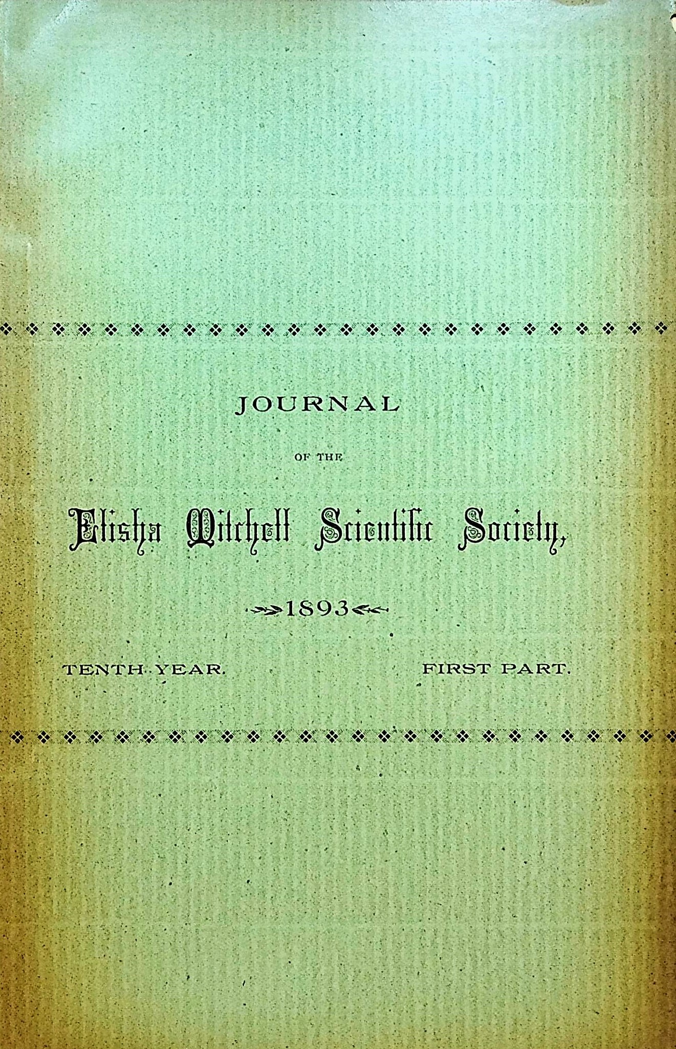 Image for Journal of the Elisha Mitchell Scientific Society, Volumes VII to XII (12 issues)