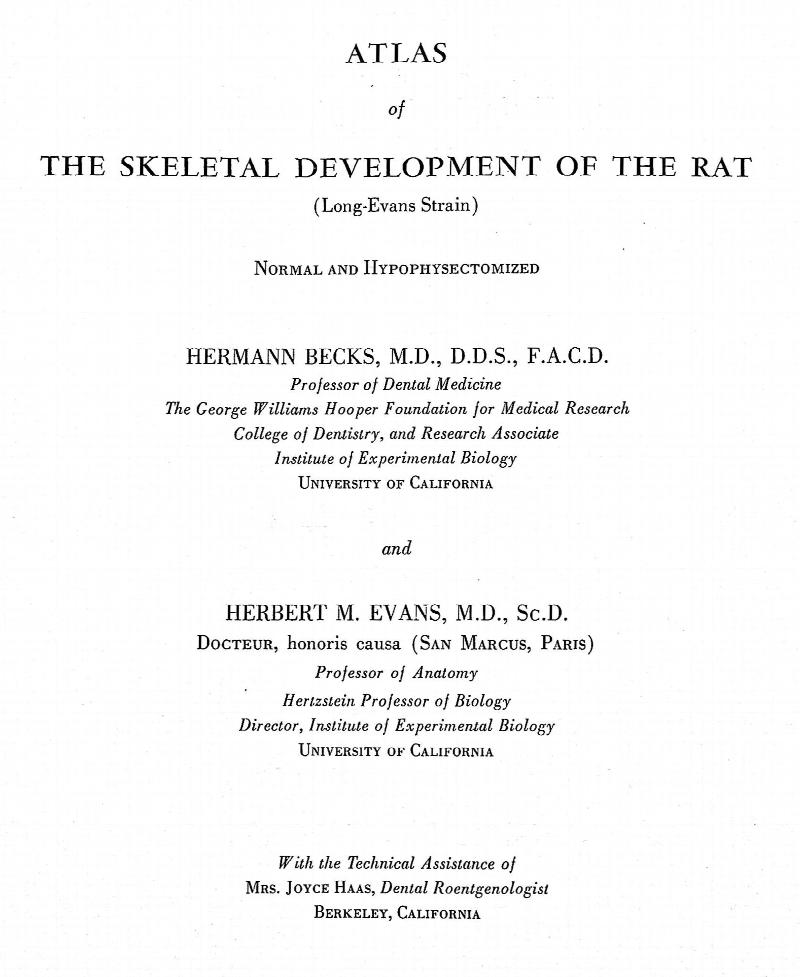 Atlas of the Skeletal Development of the Rat
