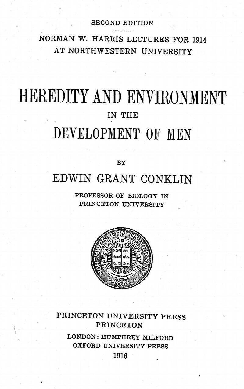 Image for Heredity and Environment in the Development of Men