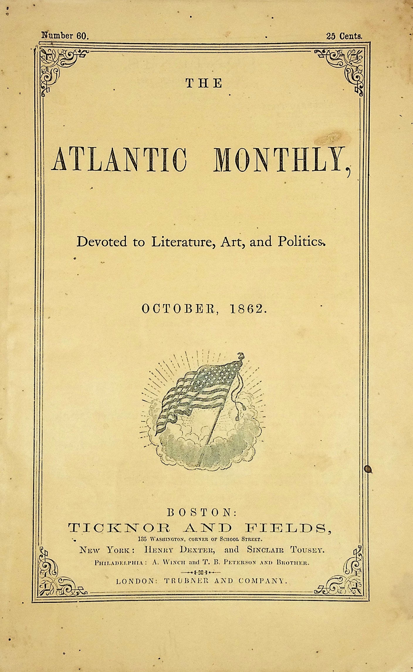 Autumnal Tints, first printing in The Atlantic Monthly, October 1862 issue