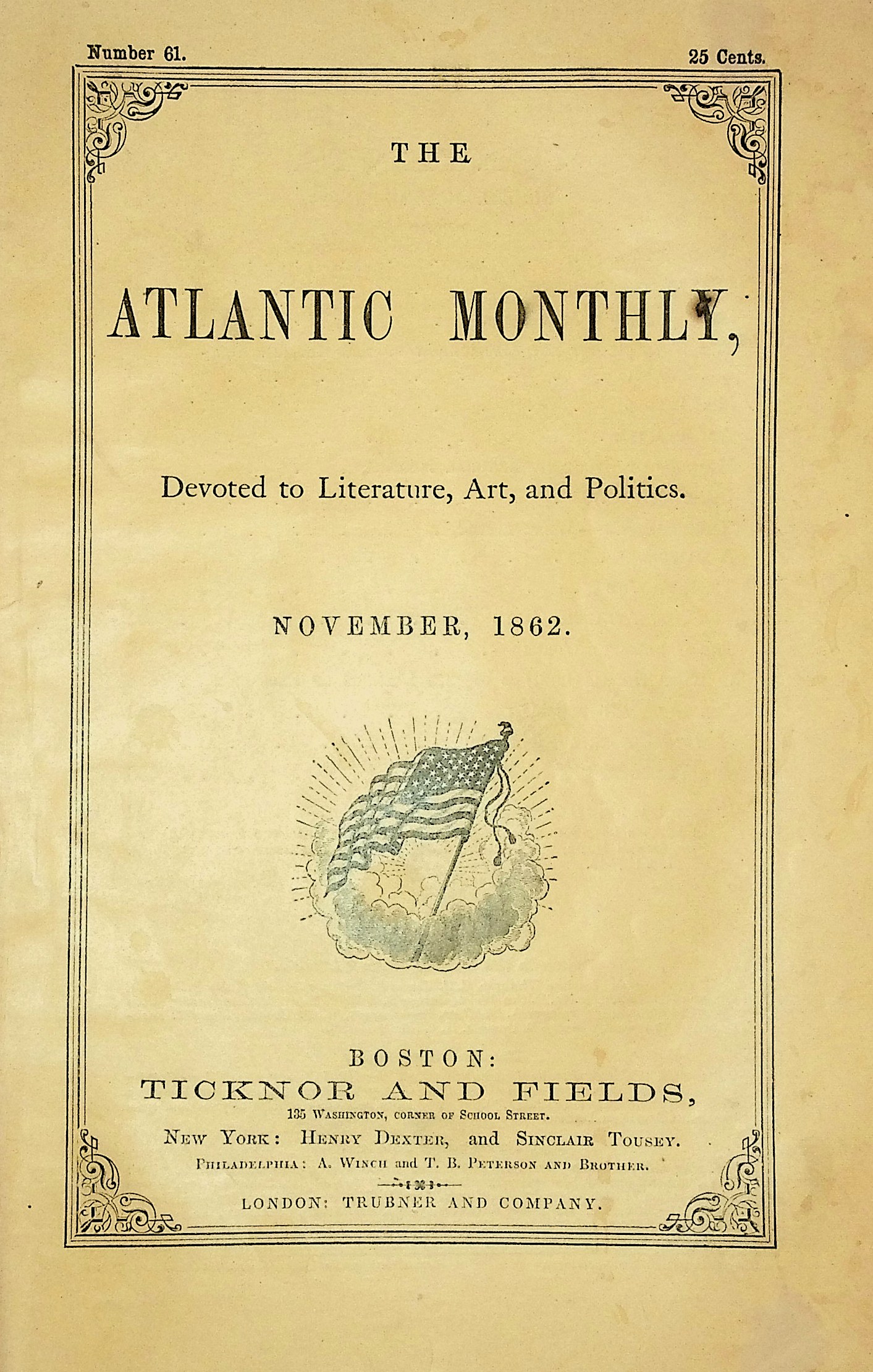 Wild Apples, first printing in The Atlantic Monthly, November 1862 issue
