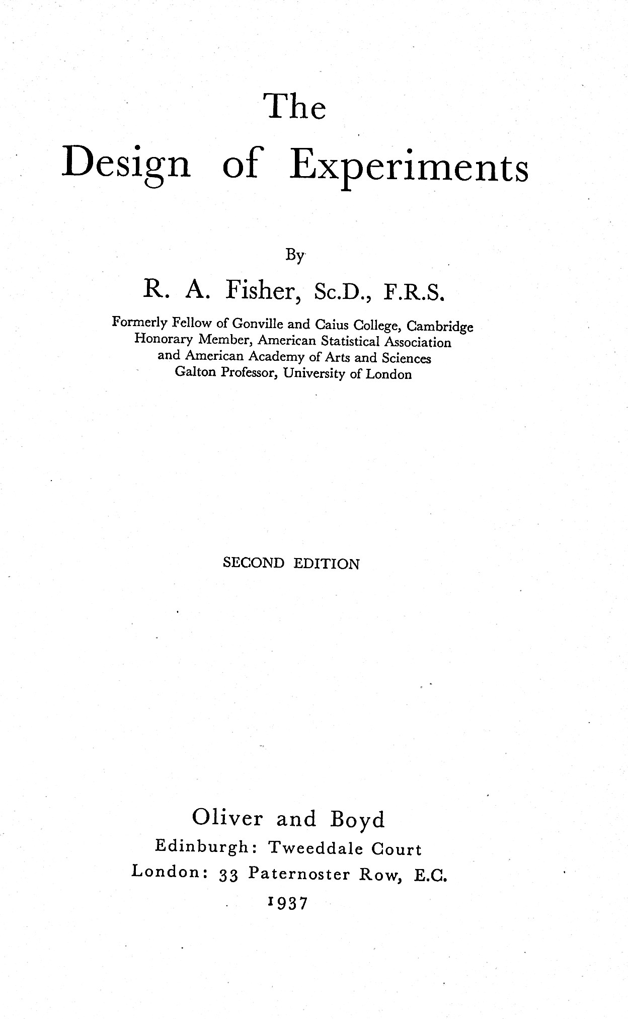 The Design of Experiments