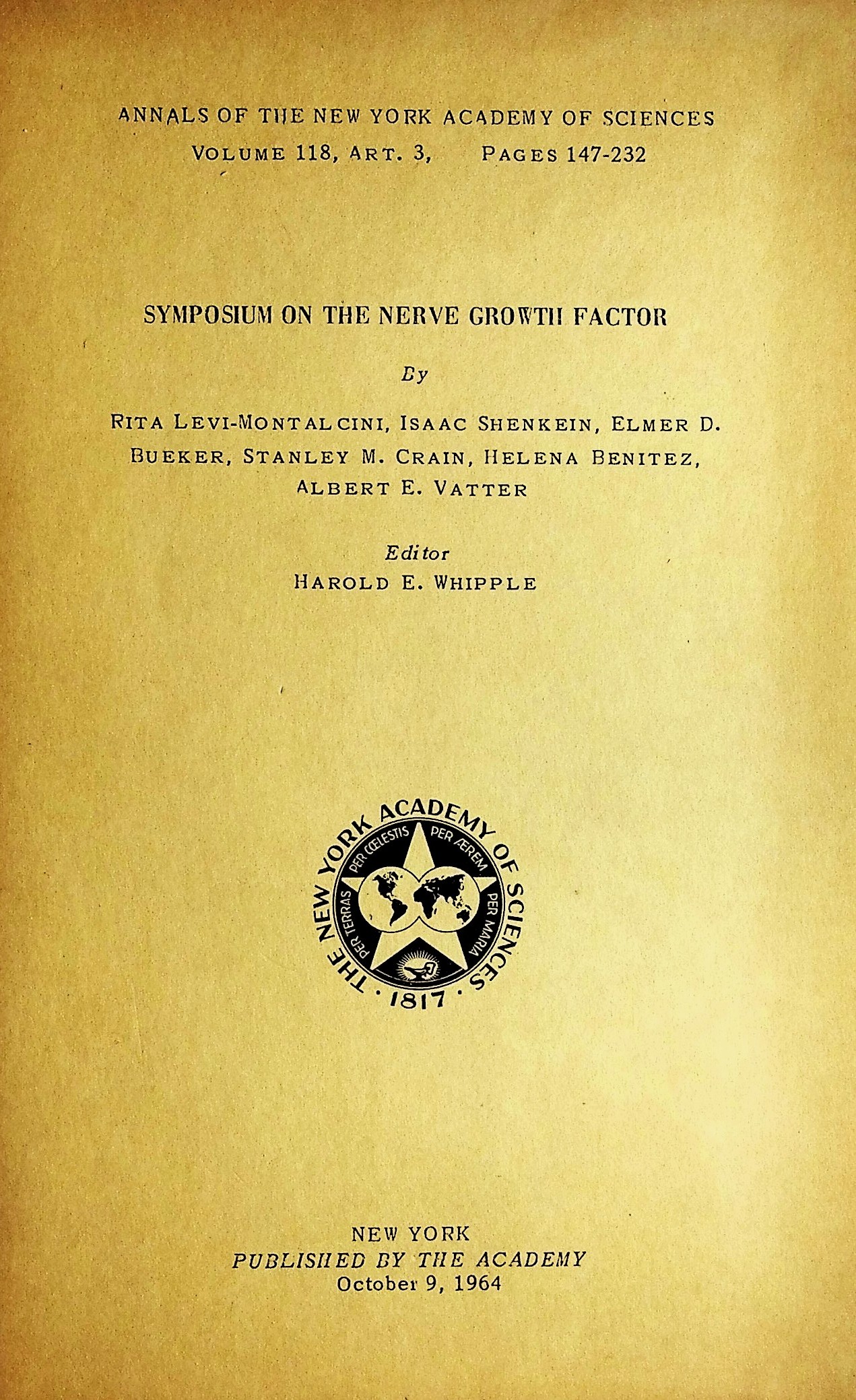 Image for Symposium on the Nerve Growth Factor Symposium on the Nerve Growth Factor