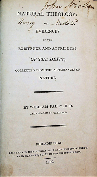 Natural Theology Or Evidences Of The Existence And Attributes Of The 